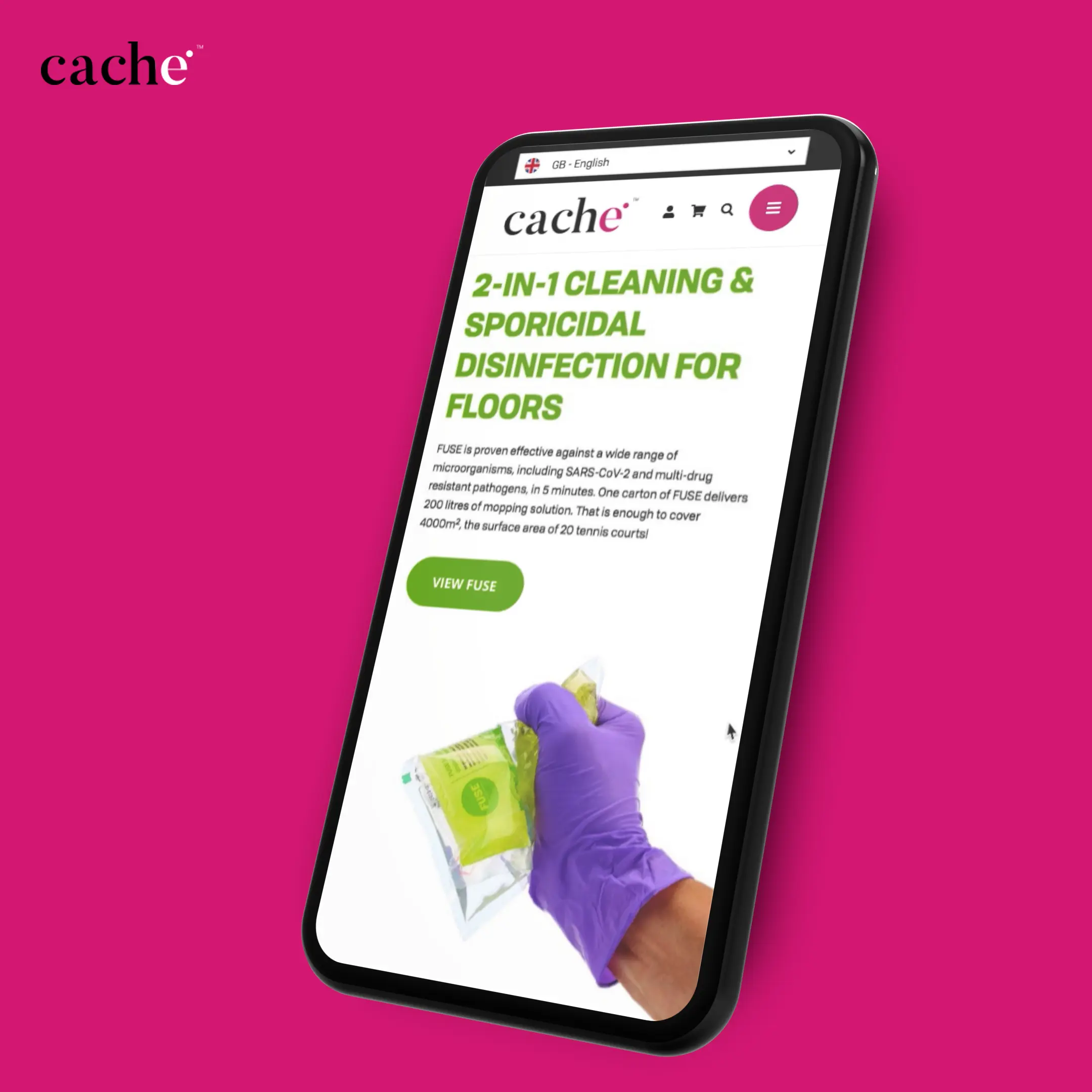 Cache website mobile mockup