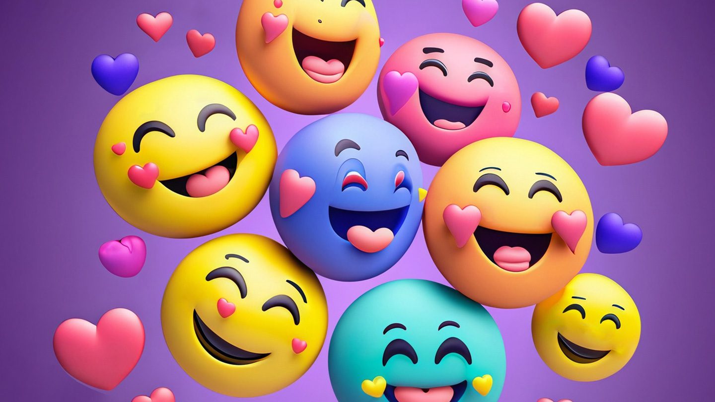 Happy face emoji explosion