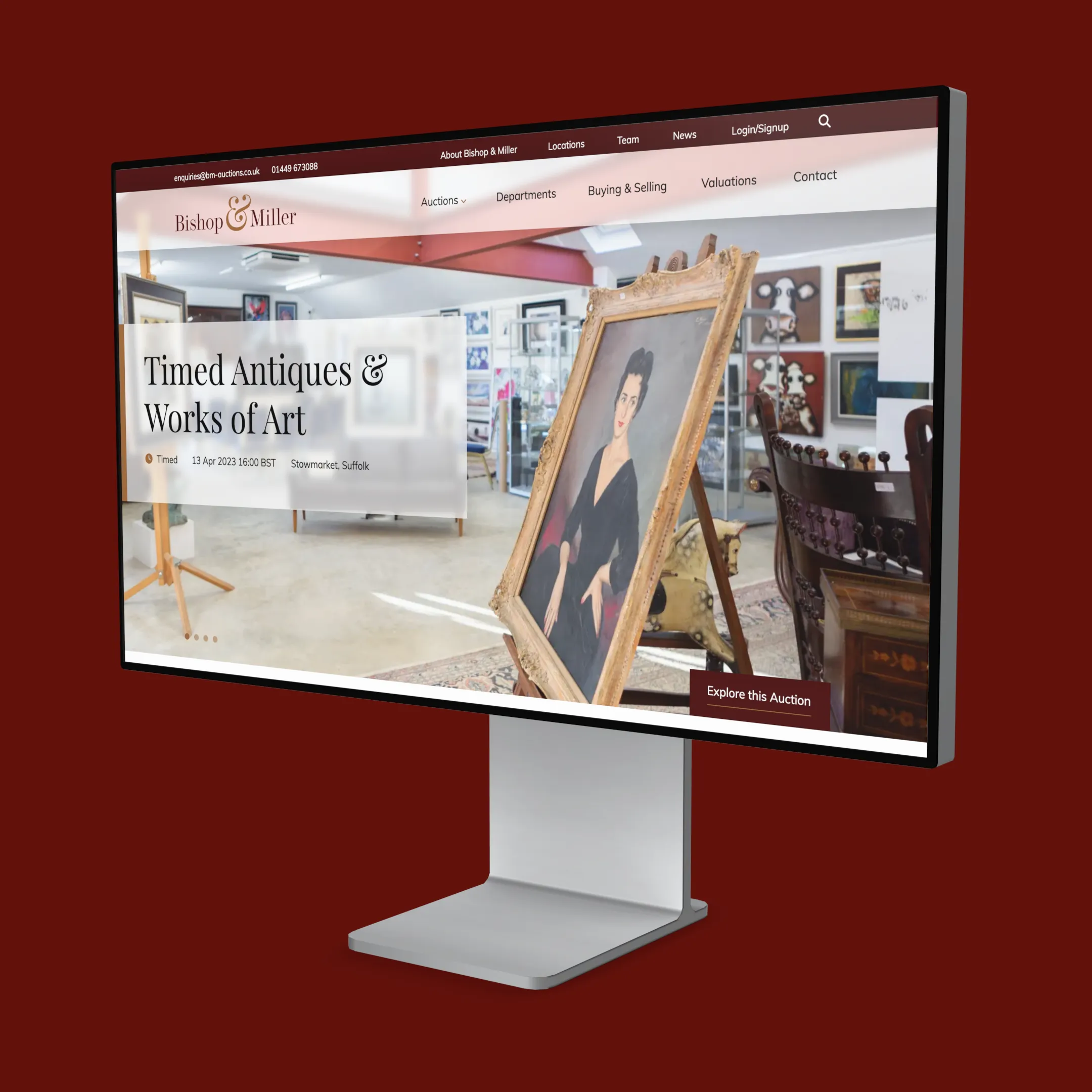Bishop & Miller custom website design mobile homepage mockup