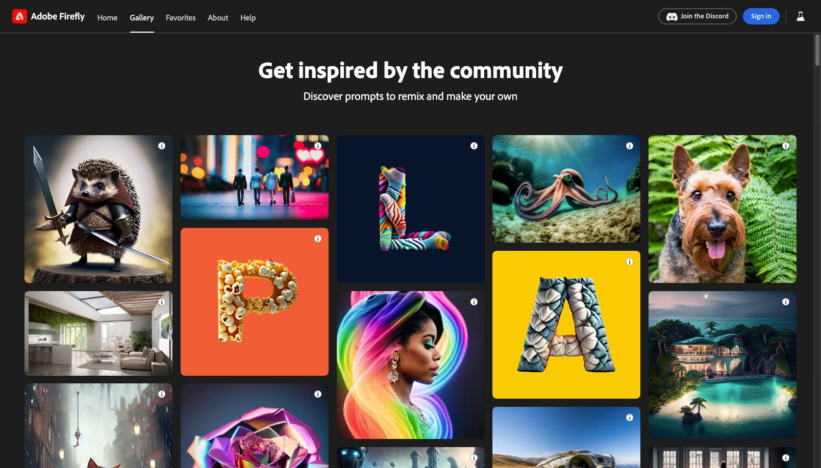 Adobe Firefly Screenshot of Dashboard