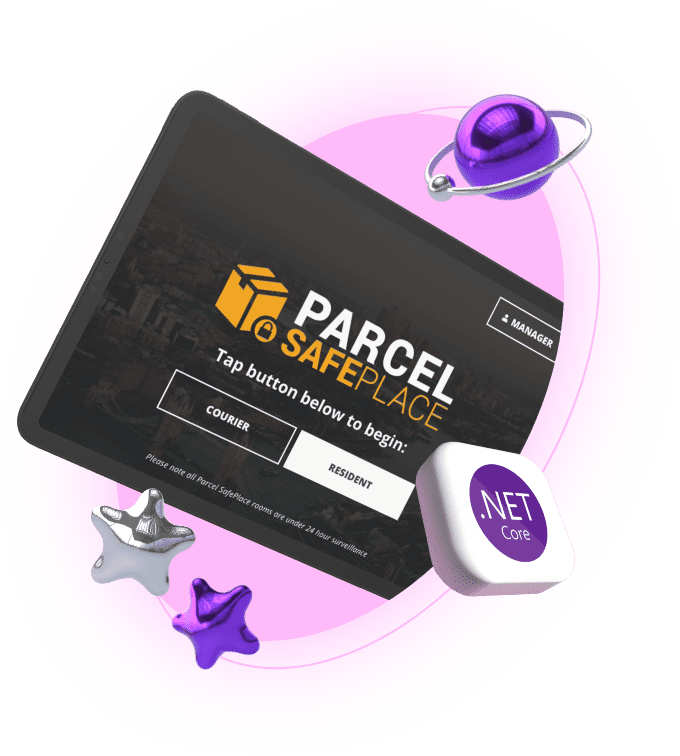 Parcel Safeplace custom software mockup