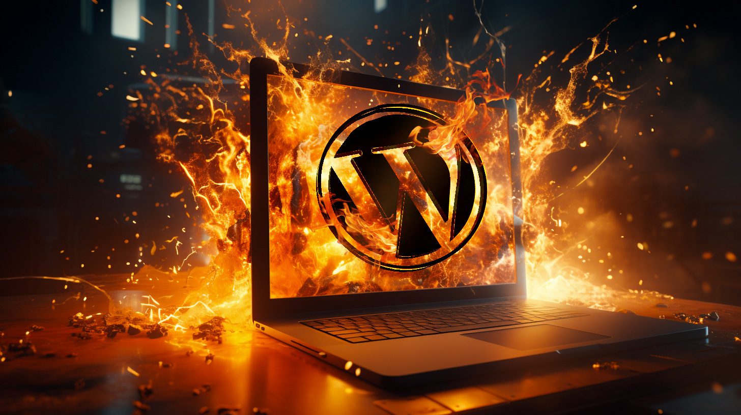 Laptop exploding optimised WordPress website