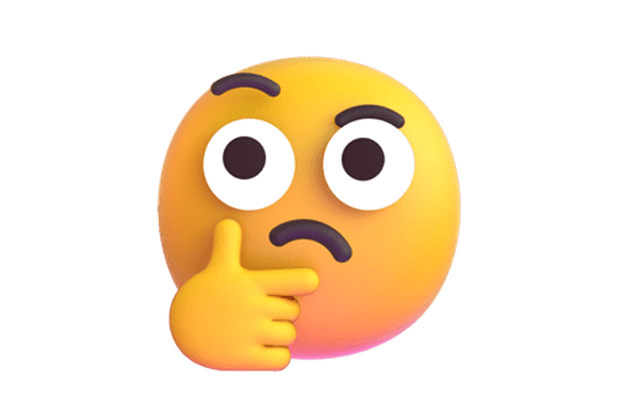An emoji with a confused face