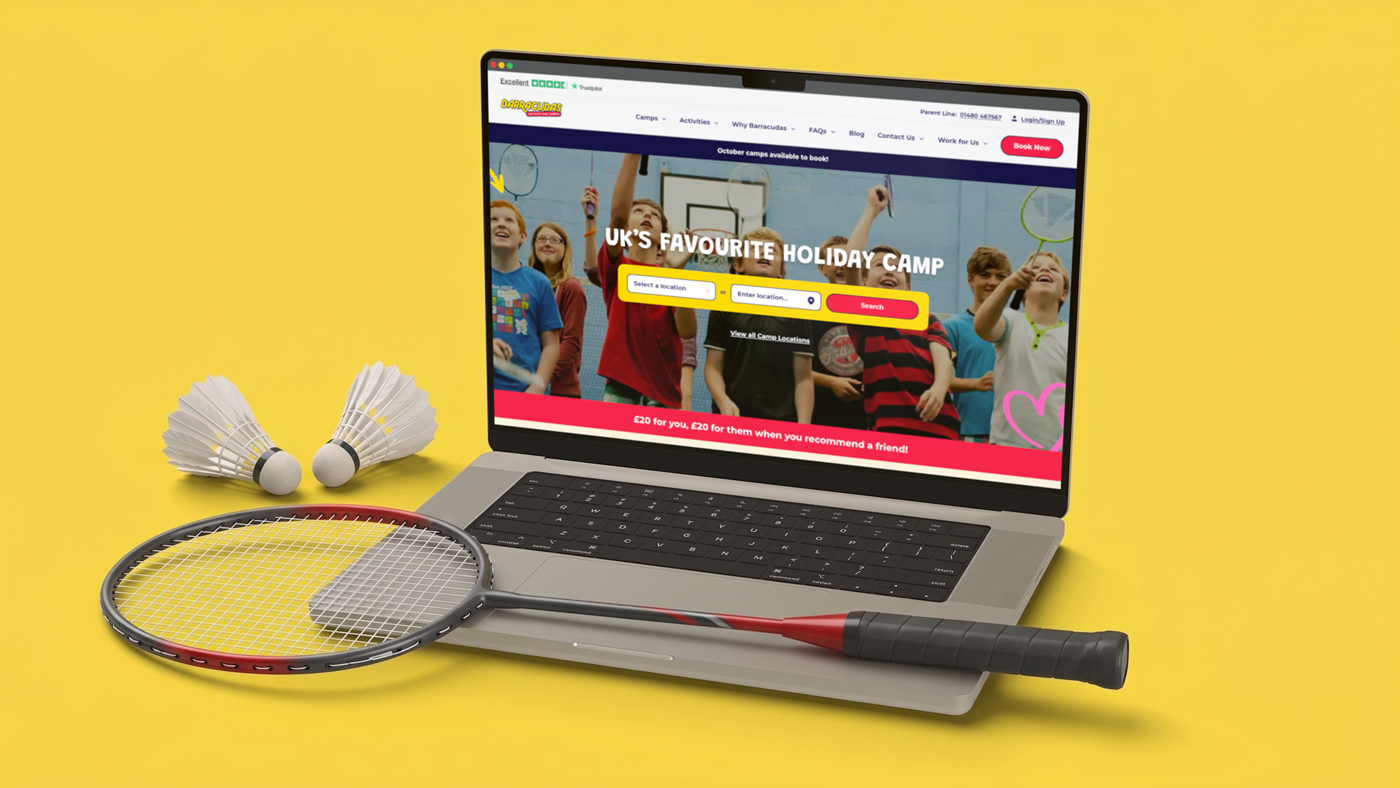 Barracudas website home page mockup of new booking journey