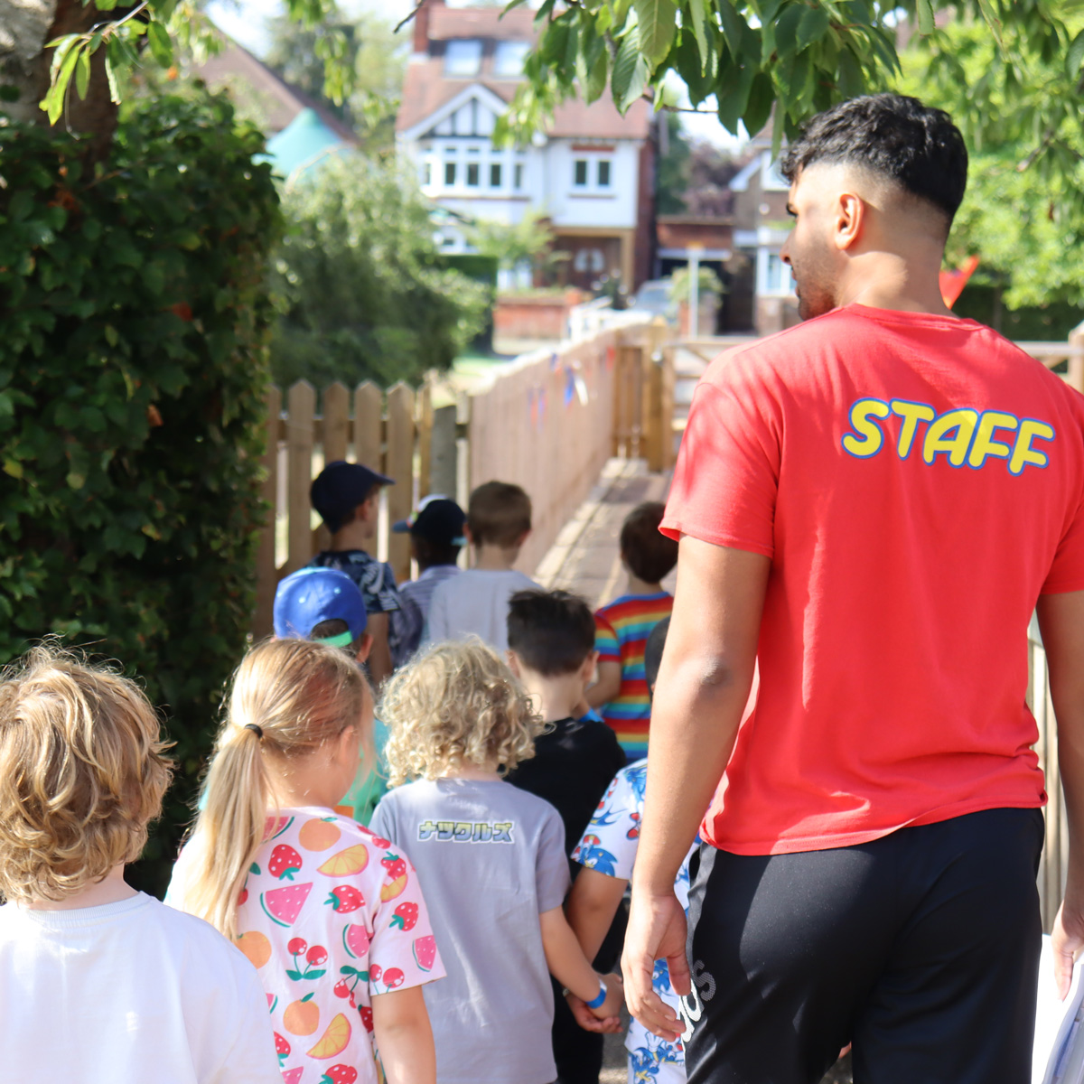 Barracudas activity day camps kids going for a walk